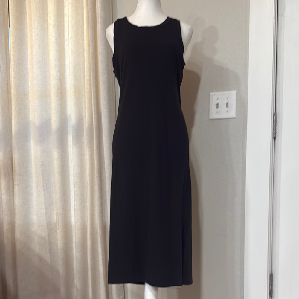 J. Crew Black Midi Dress Open Tie Back